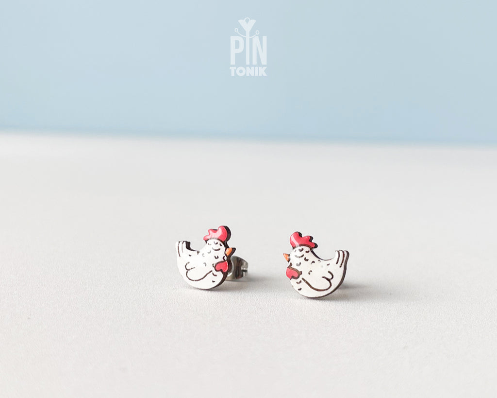 Boucles d'oreilles clous pingouin
