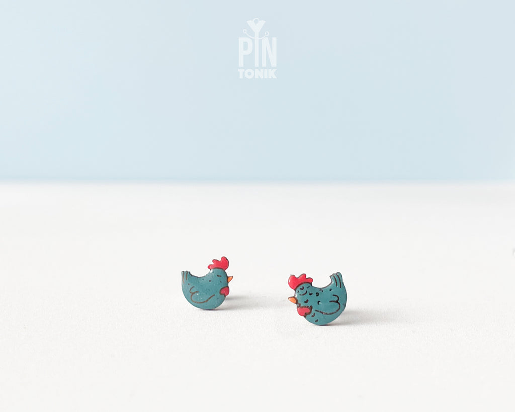 Boucles d'oreilles clous pingouin