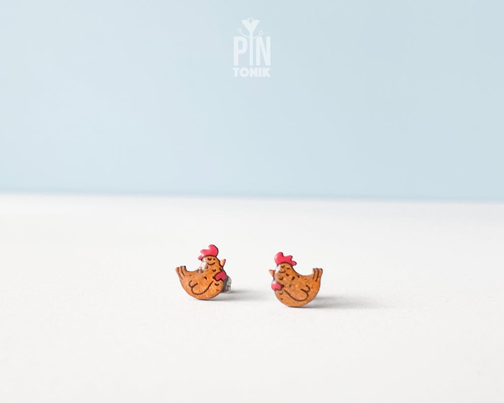 Hen Stud Earrings (Mix & Match Colors)