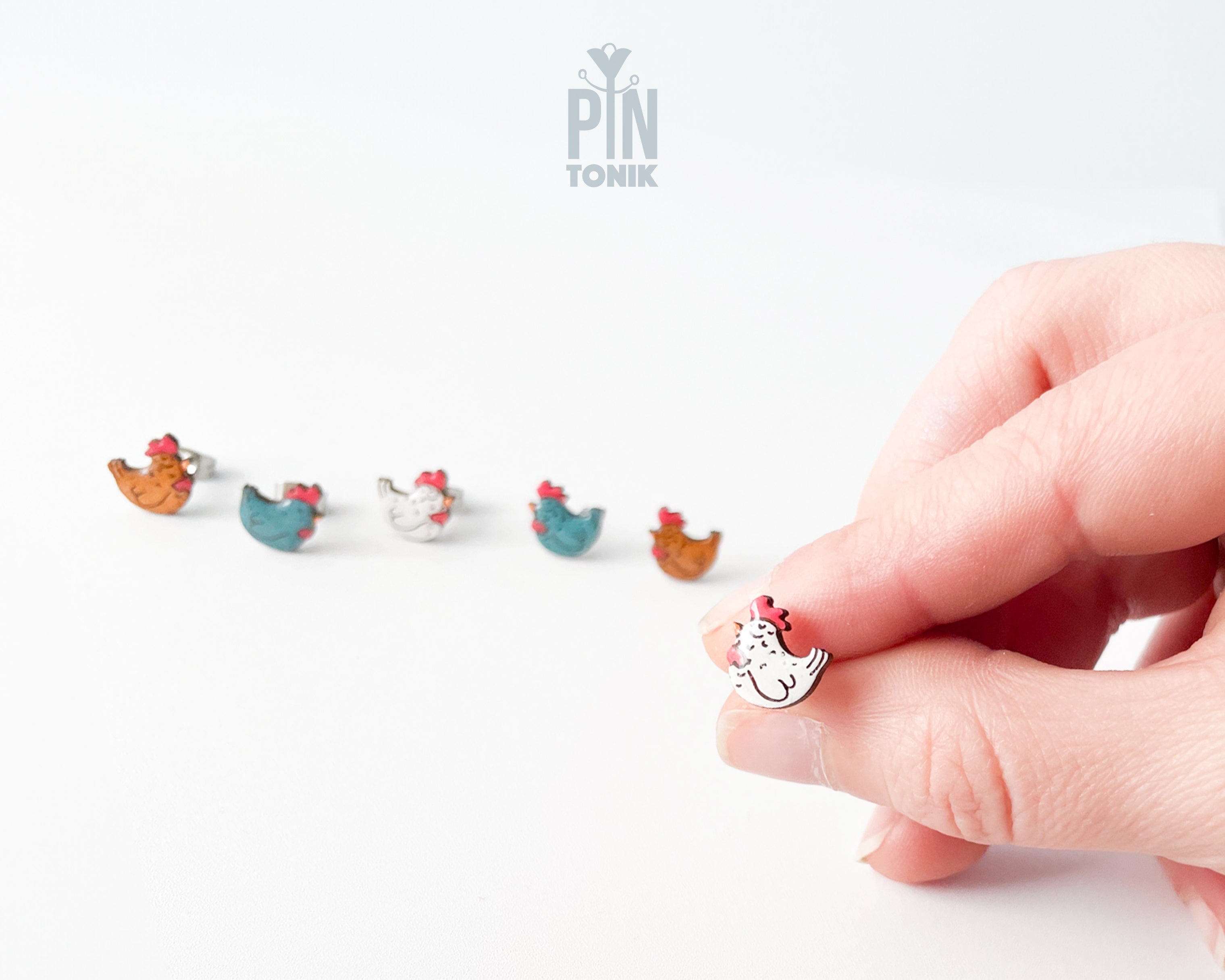 Boucles d'oreilles clous pingouin