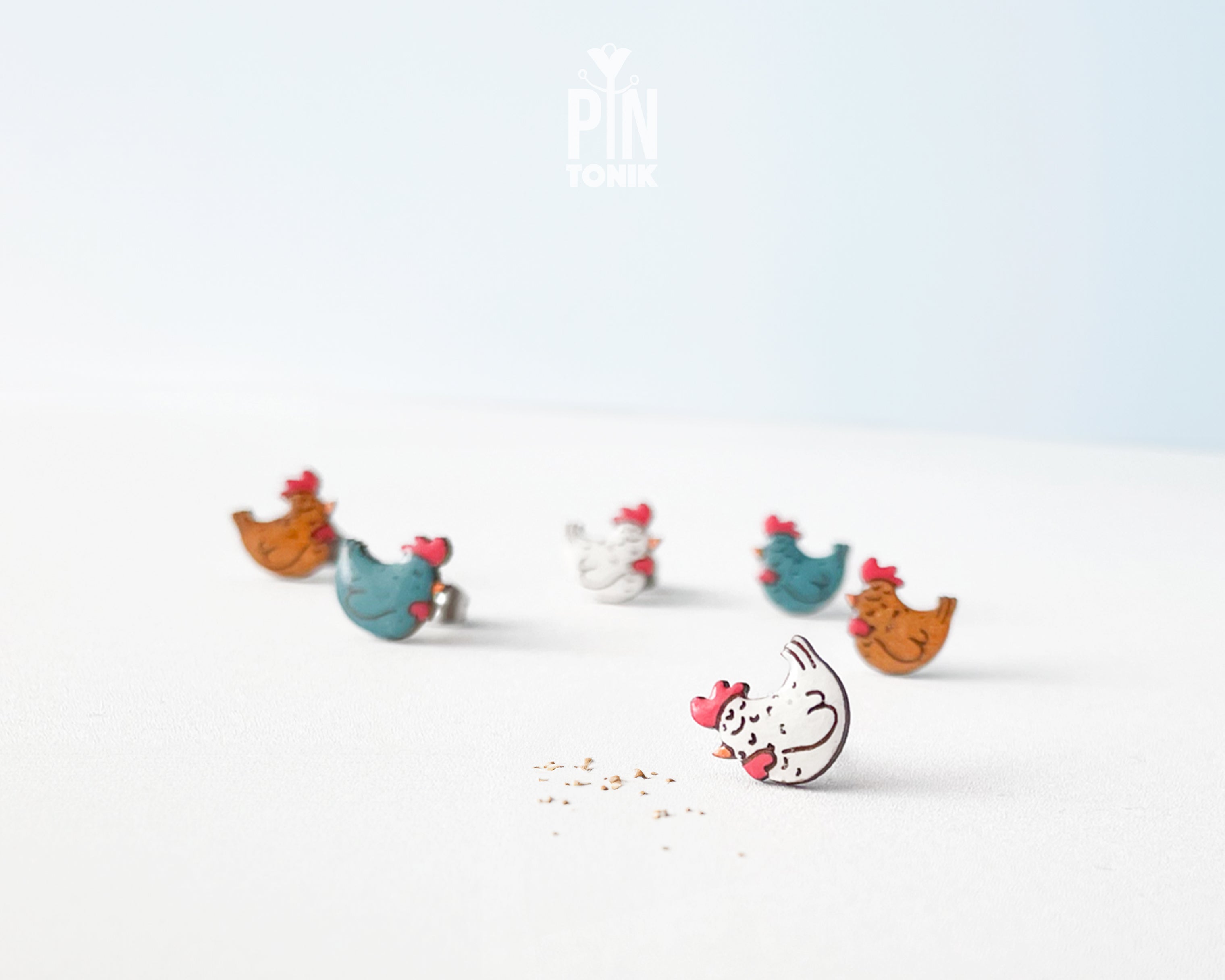 Boucles d'oreilles clous pingouin