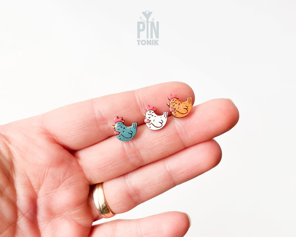 Boucles d'oreilles clous pingouin