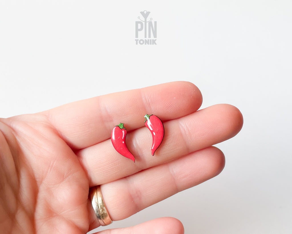 Chili Pepper Stud Earrings