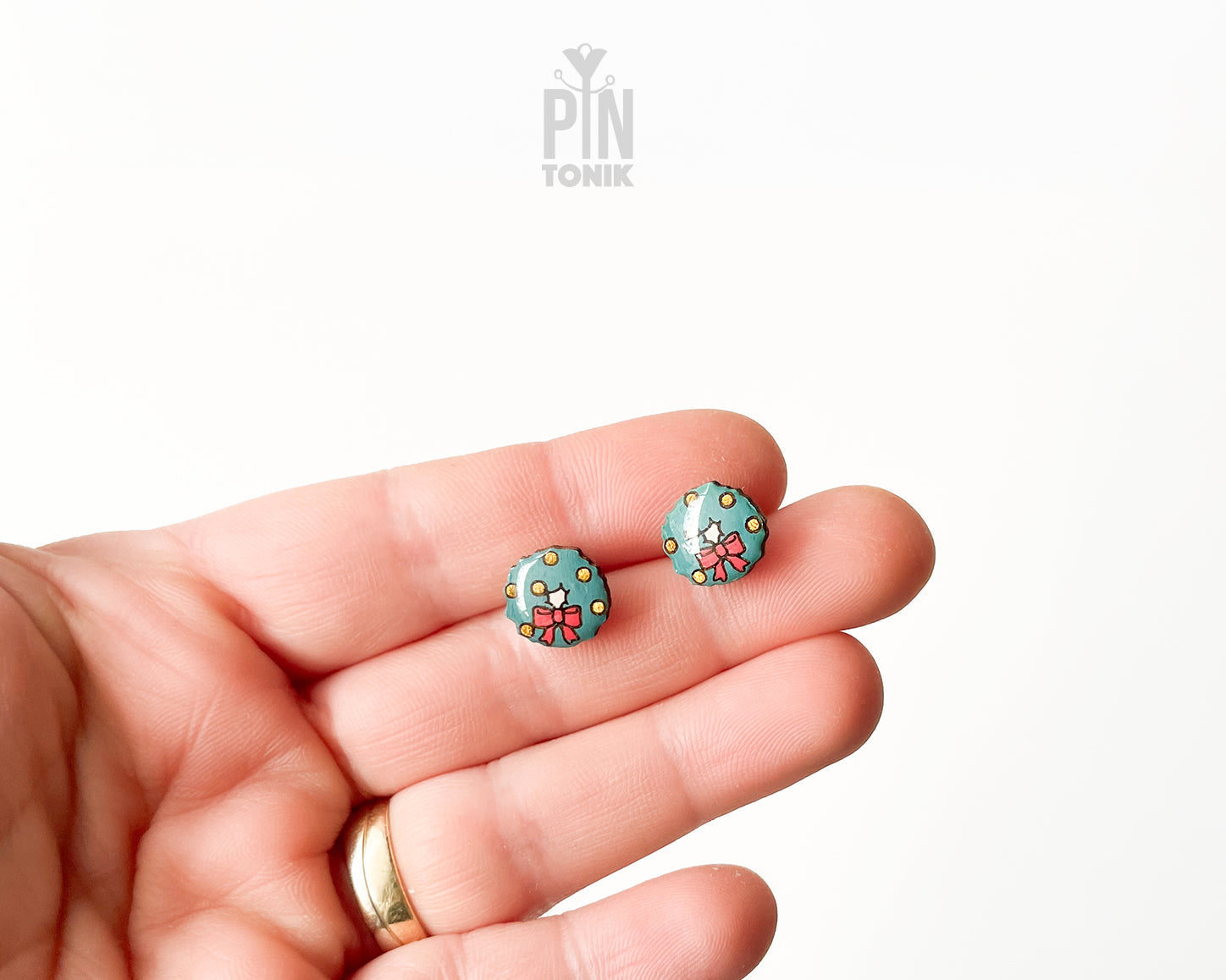Christmas Wreath Stud Earrings