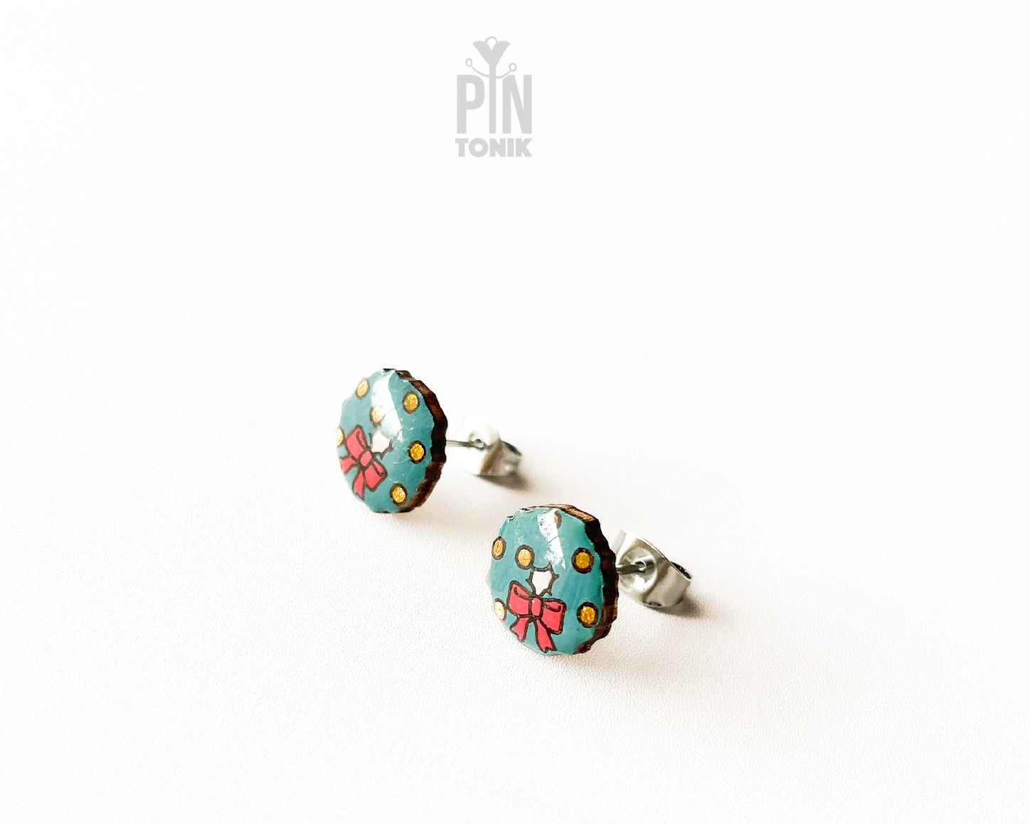 Christmas Wreath Stud Earrings