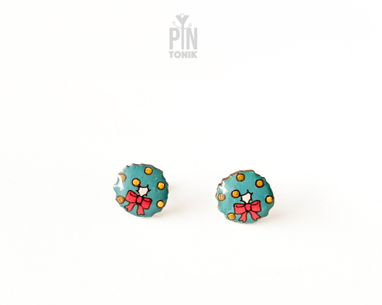 Christmas Wreath Stud Earrings