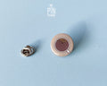 Hand-painted wooden coffee cup pin with latte art and a glossy resin finish