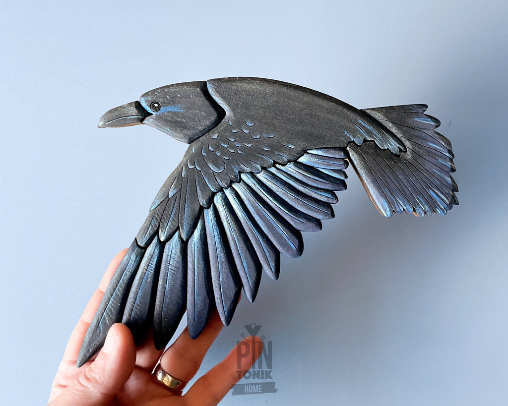 Gothic Black Raven Wall Art