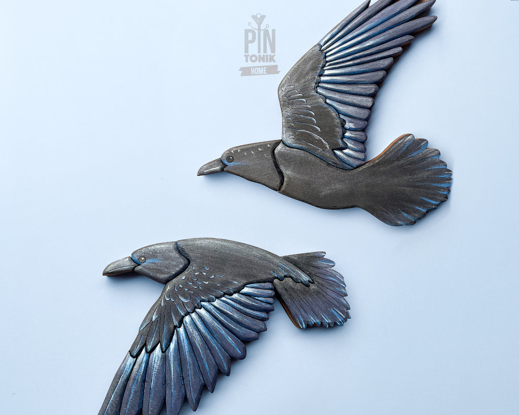 Gothic Black Raven Wall Art