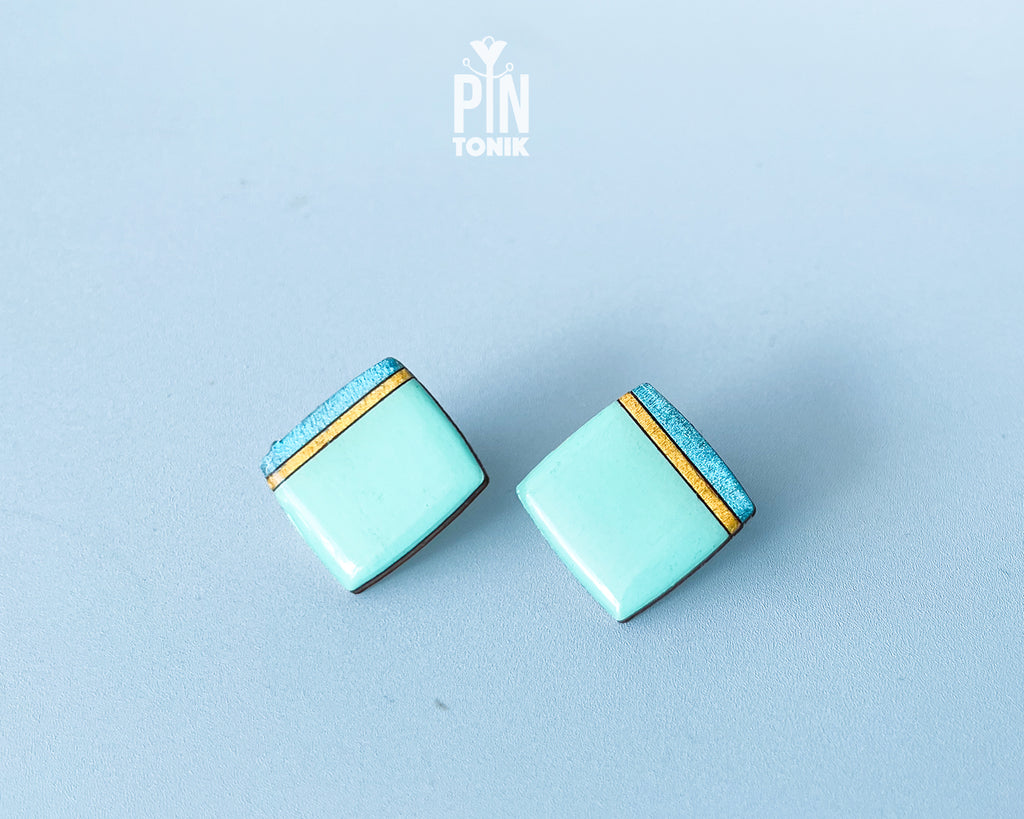 Turquoise Square Studs