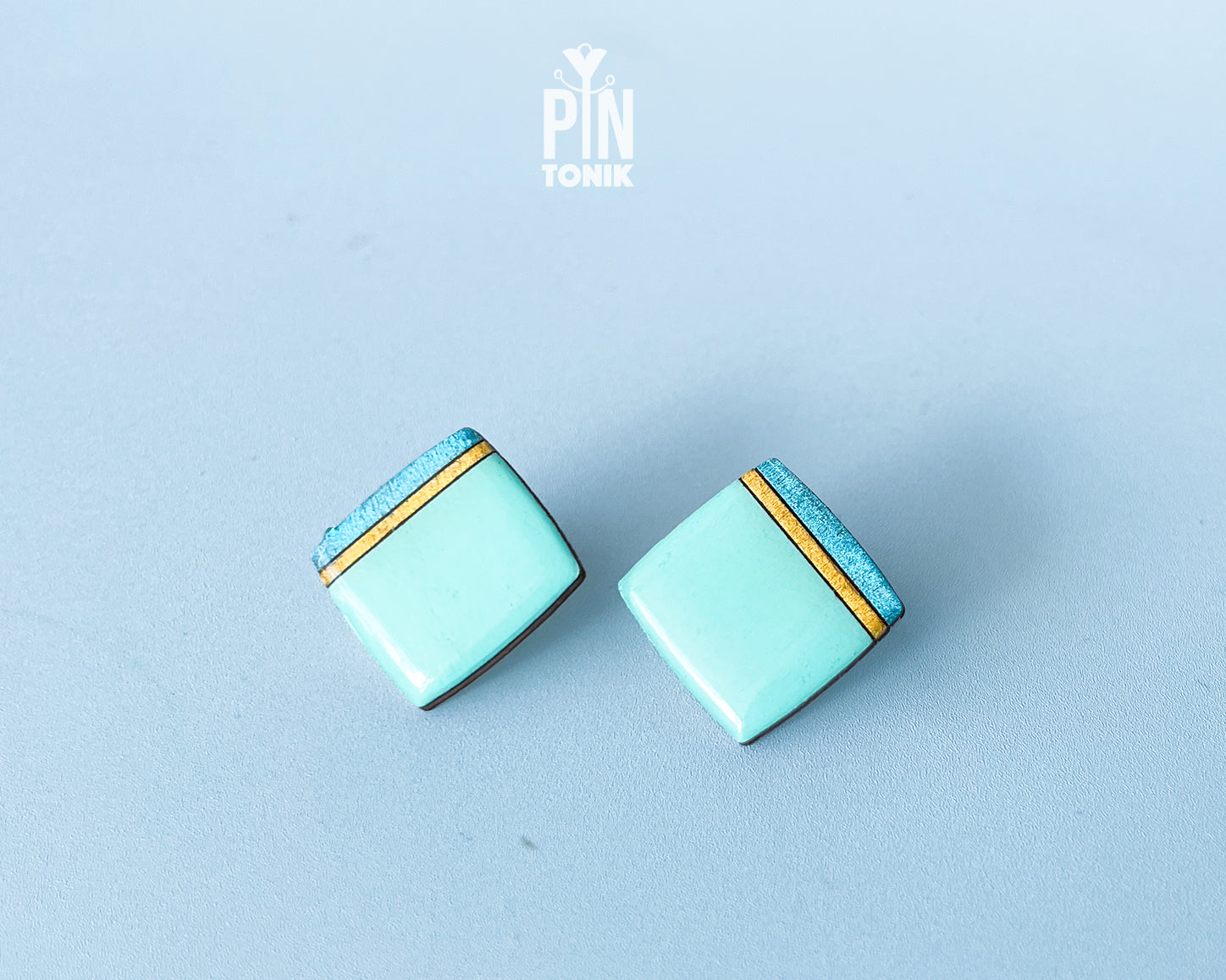 Turquoise Square Studs