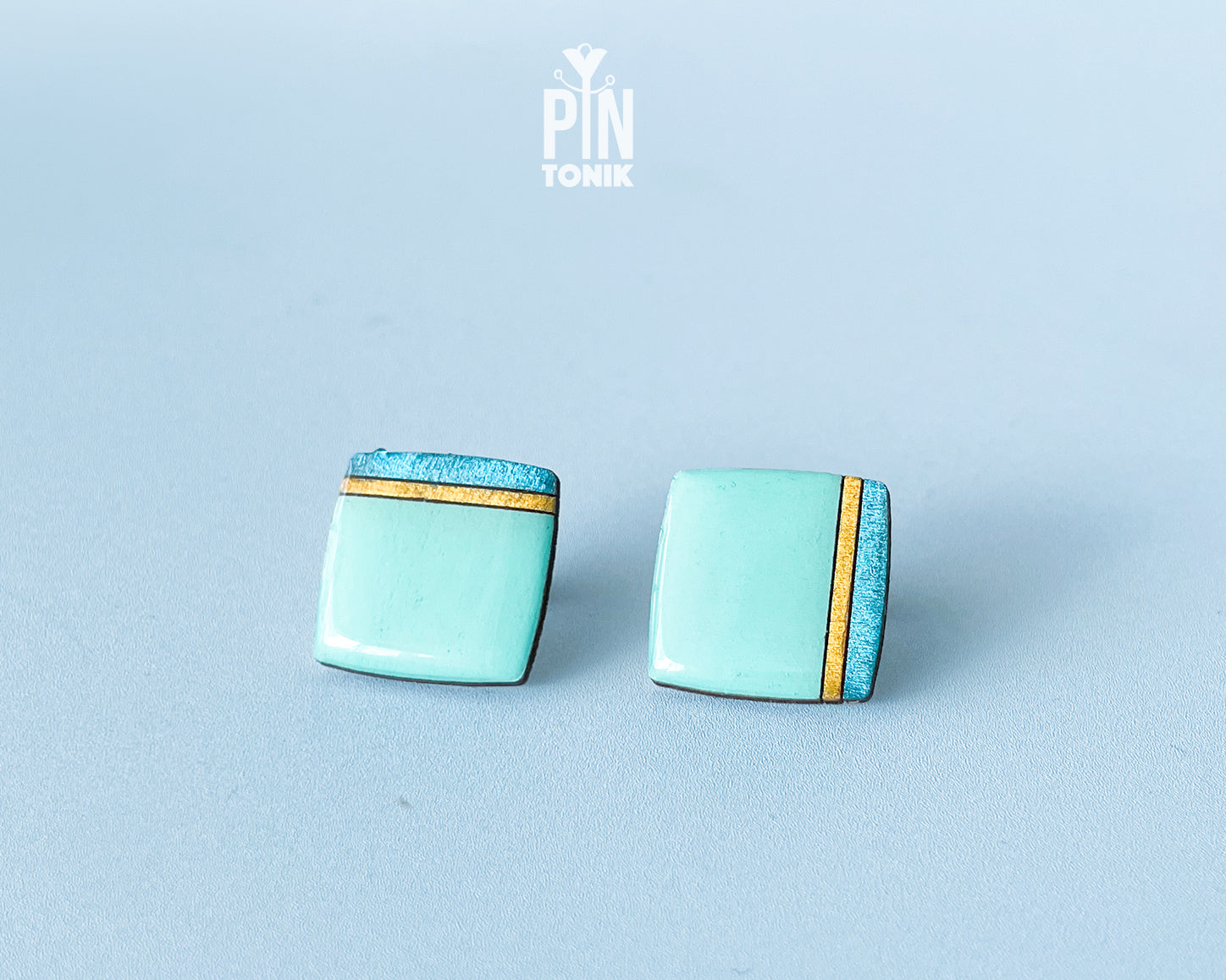 Turquoise Square Studs