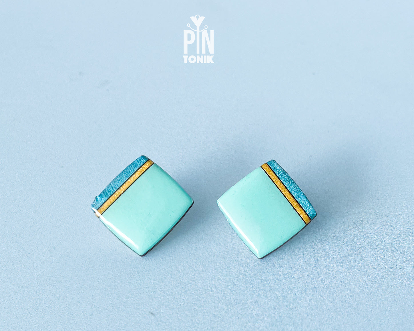 Turquoise Square Studs