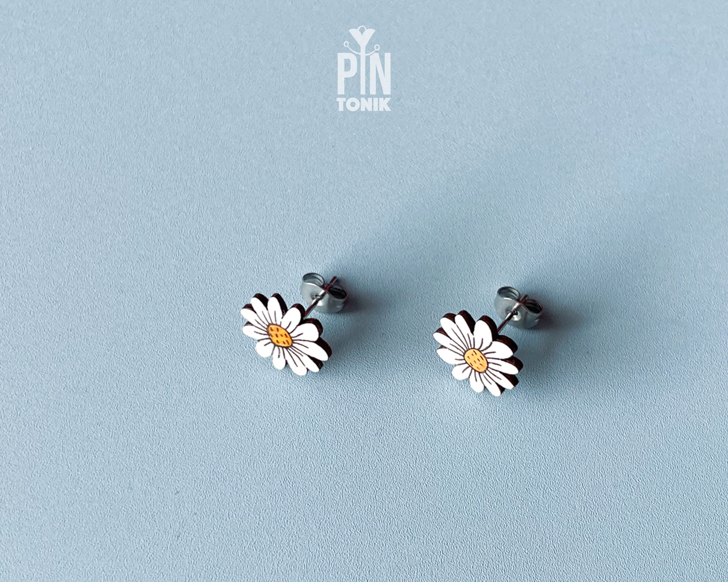 Boucles d'oreilles clous Fleur de marguerite
