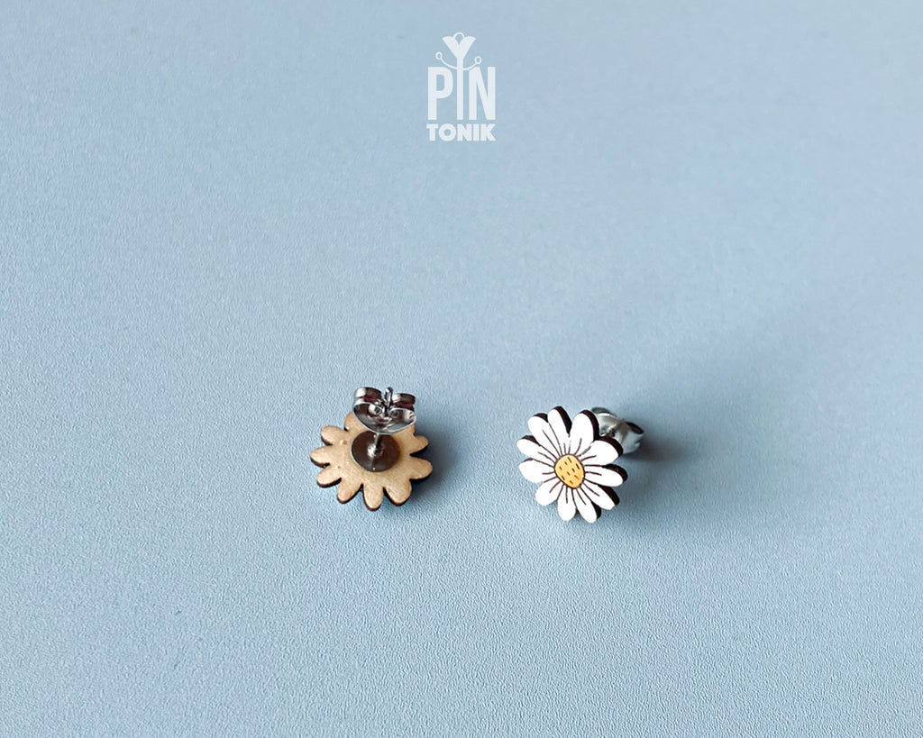 Boucles d'oreilles clous Fleur de marguerite