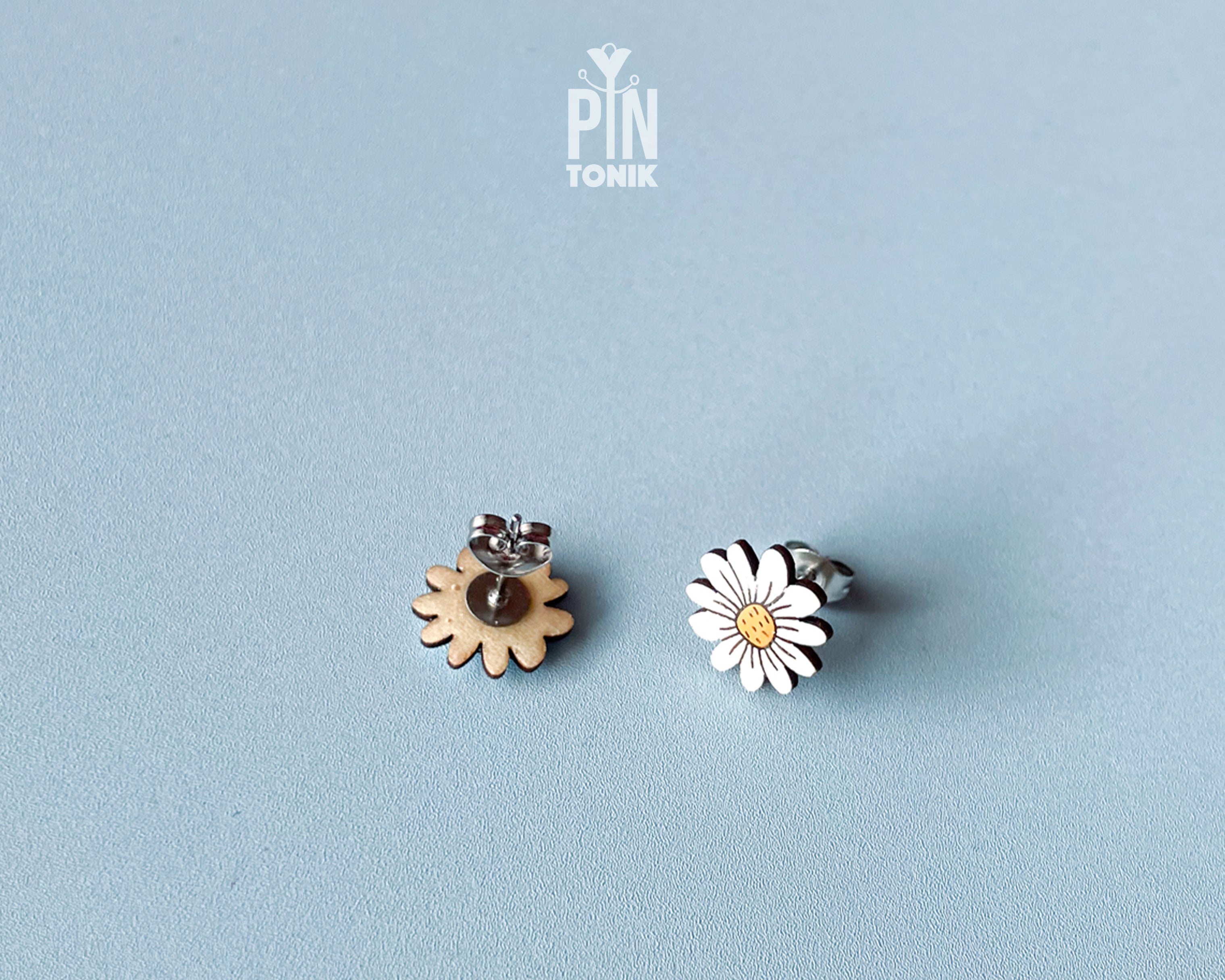 Boucles d'oreilles clous Fleur de marguerite