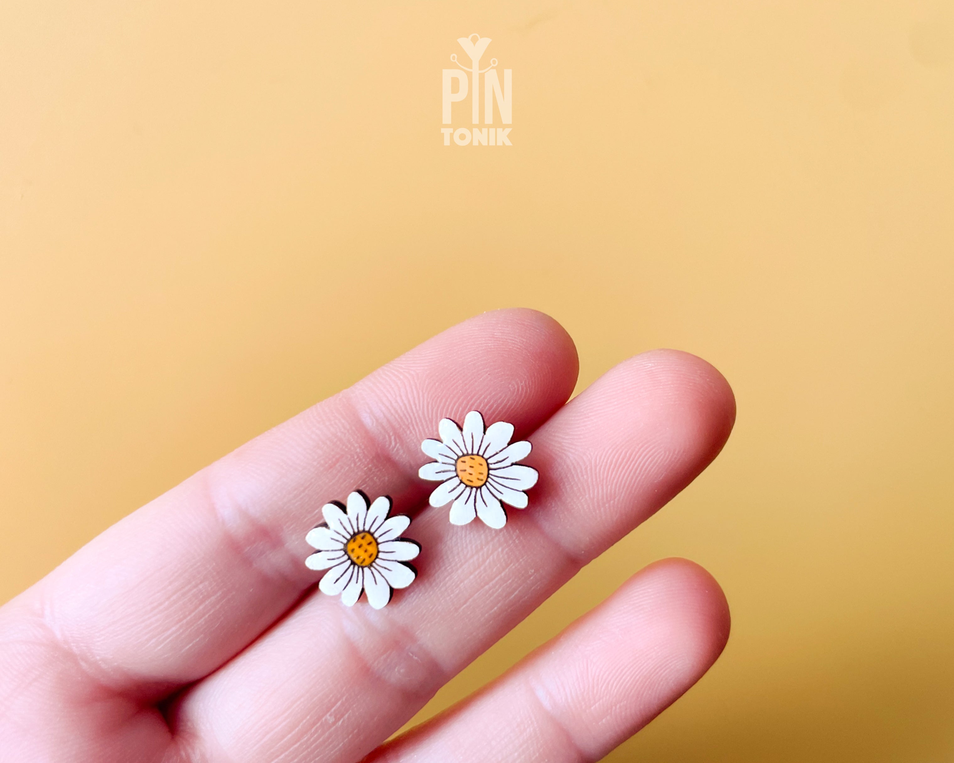 Boucles d'oreilles clous Fleur de marguerite