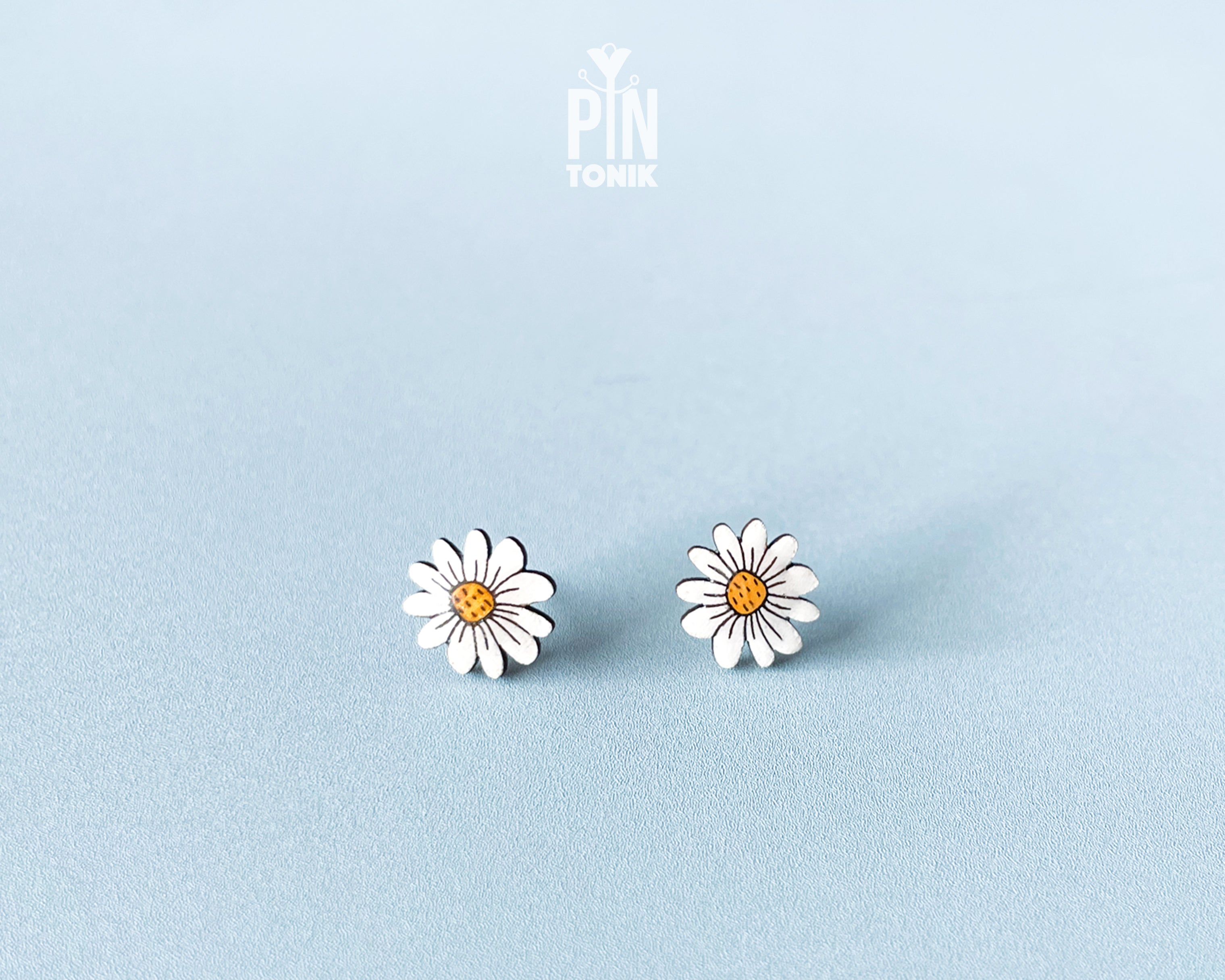Boucles d'oreilles clous Fleur de marguerite