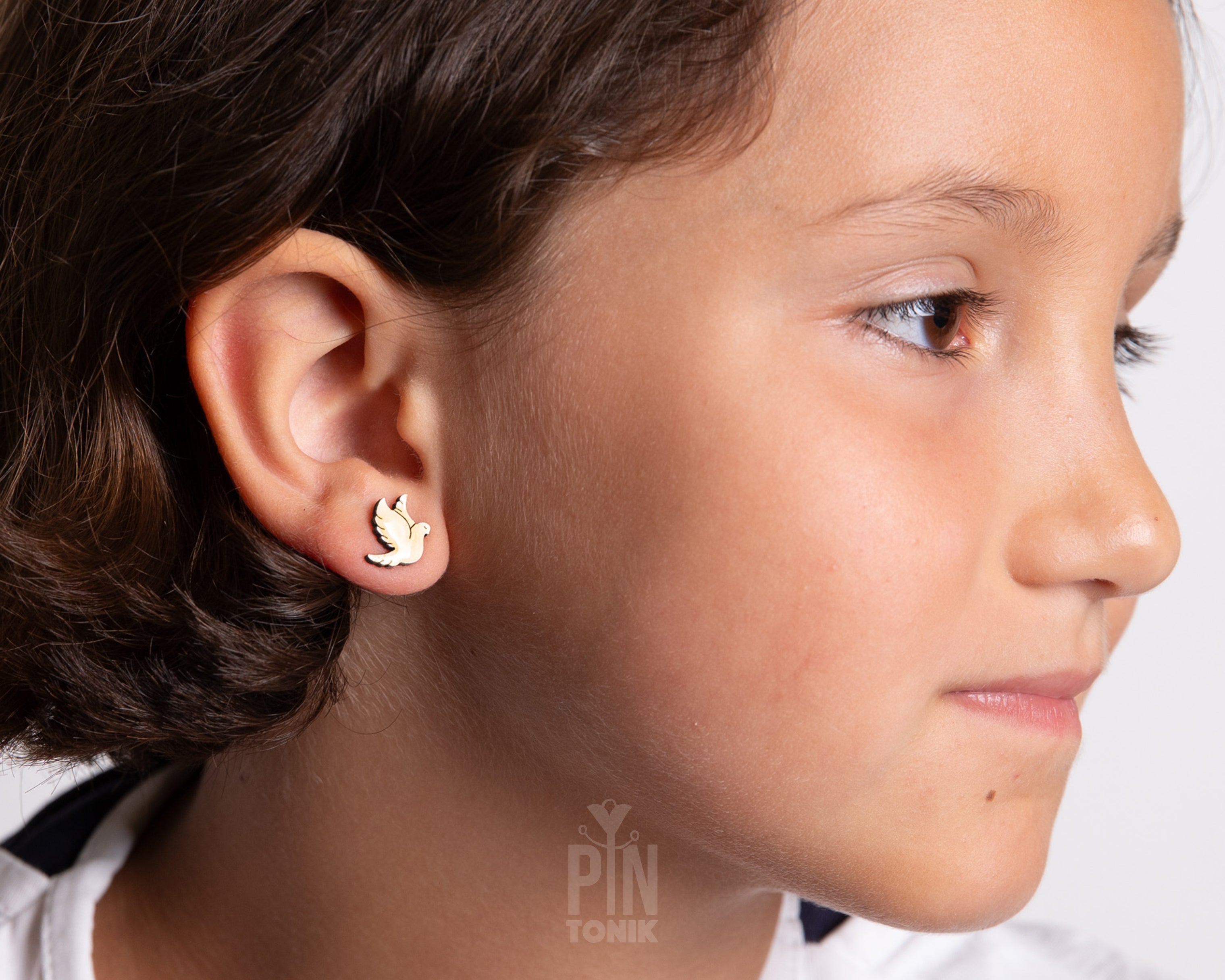 Boucles d'oreilles clous Colombe de la paix