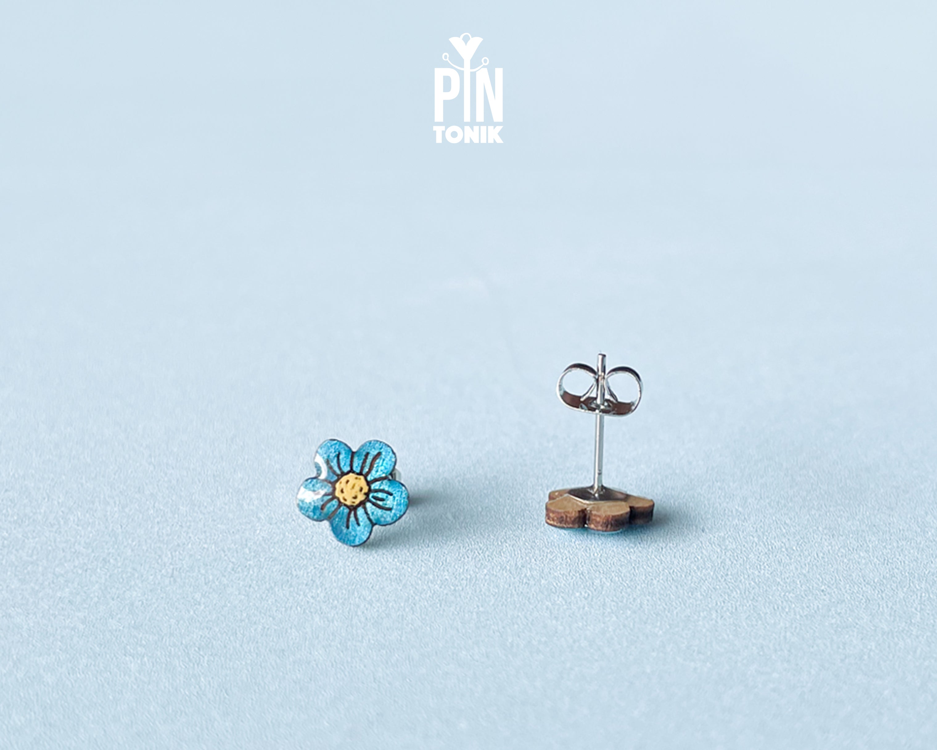 Boucles d'oreilles clous Myosotis