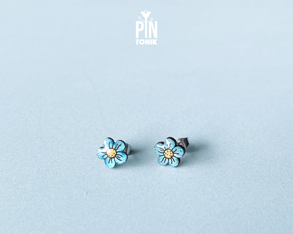 Boucles d'oreilles clous Myosotis