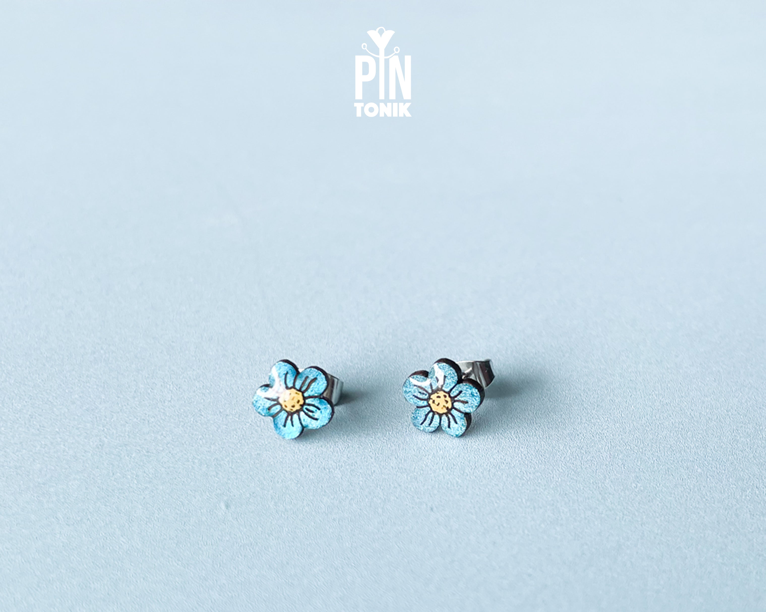 Boucles d'oreilles clous Myosotis