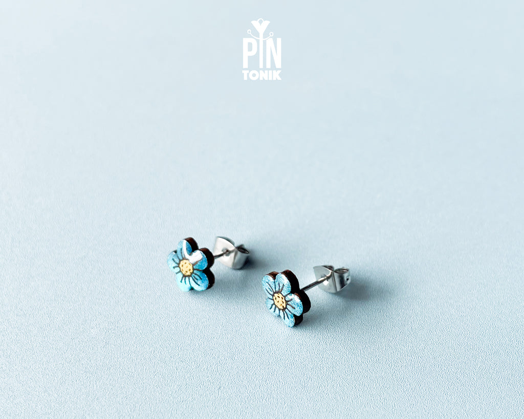 Boucles d'oreilles clous Myosotis