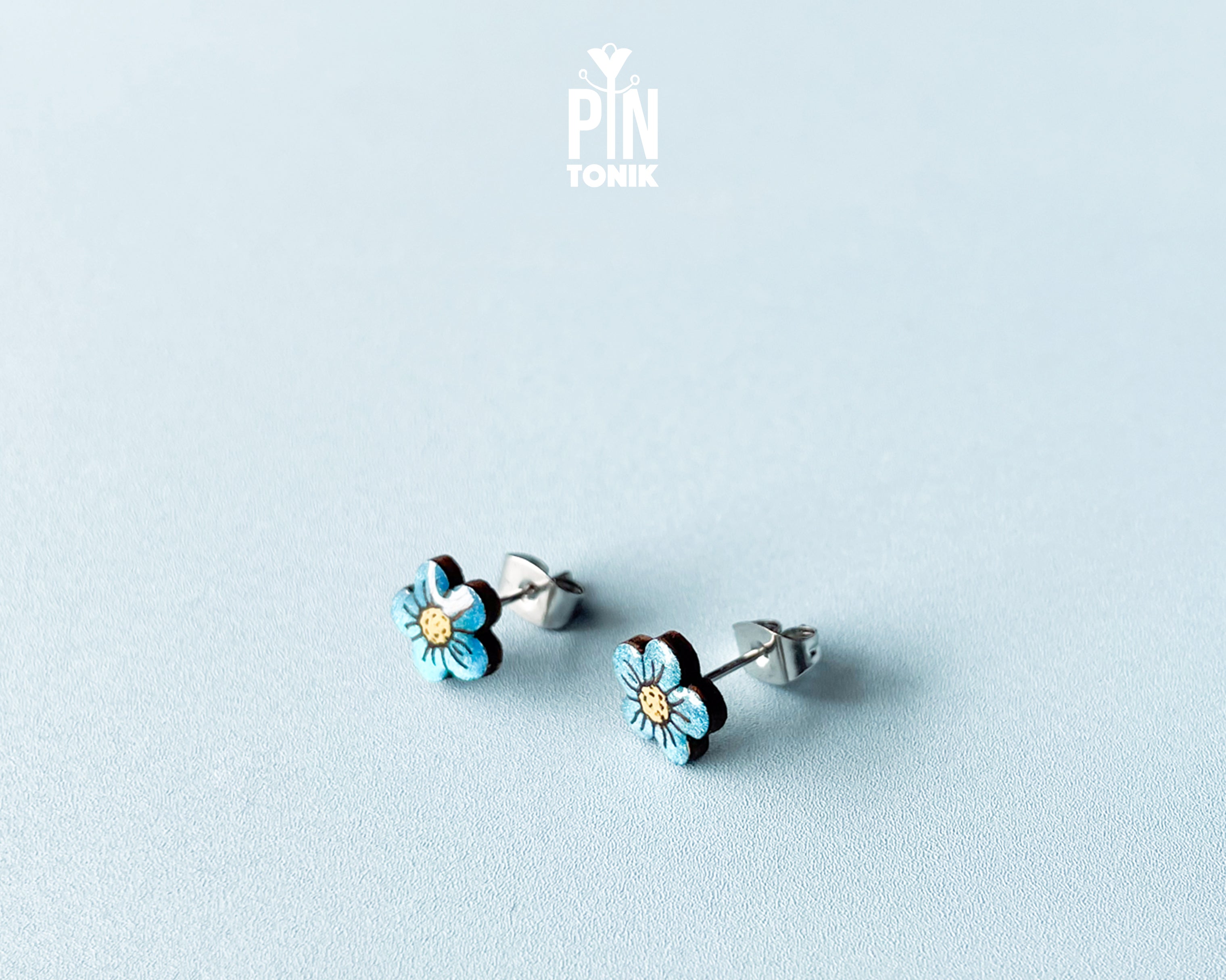 Boucles d'oreilles clous Myosotis