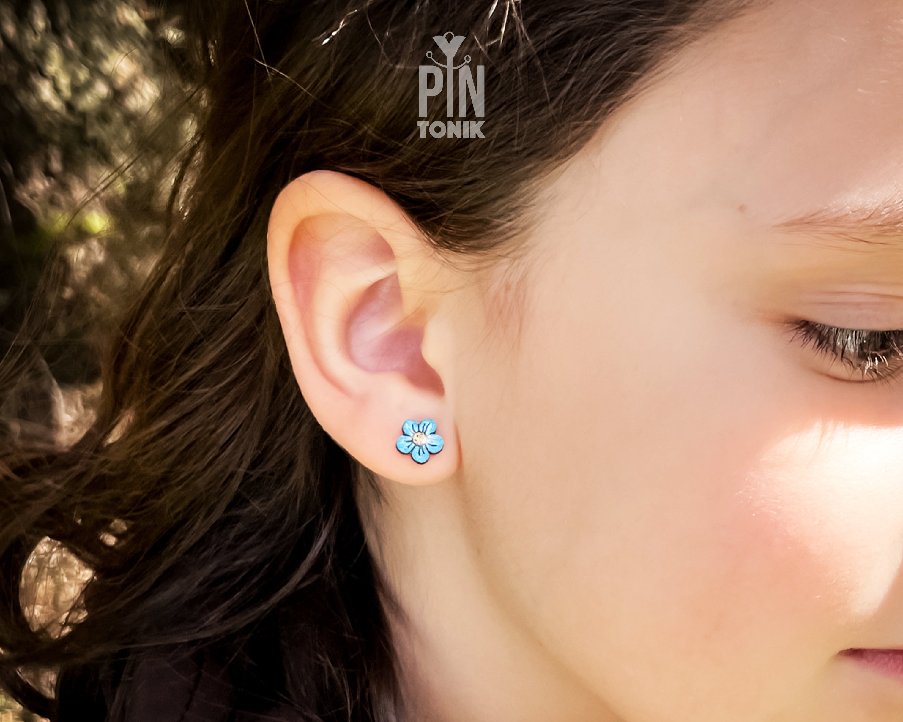 Boucles d'oreilles clous Myosotis