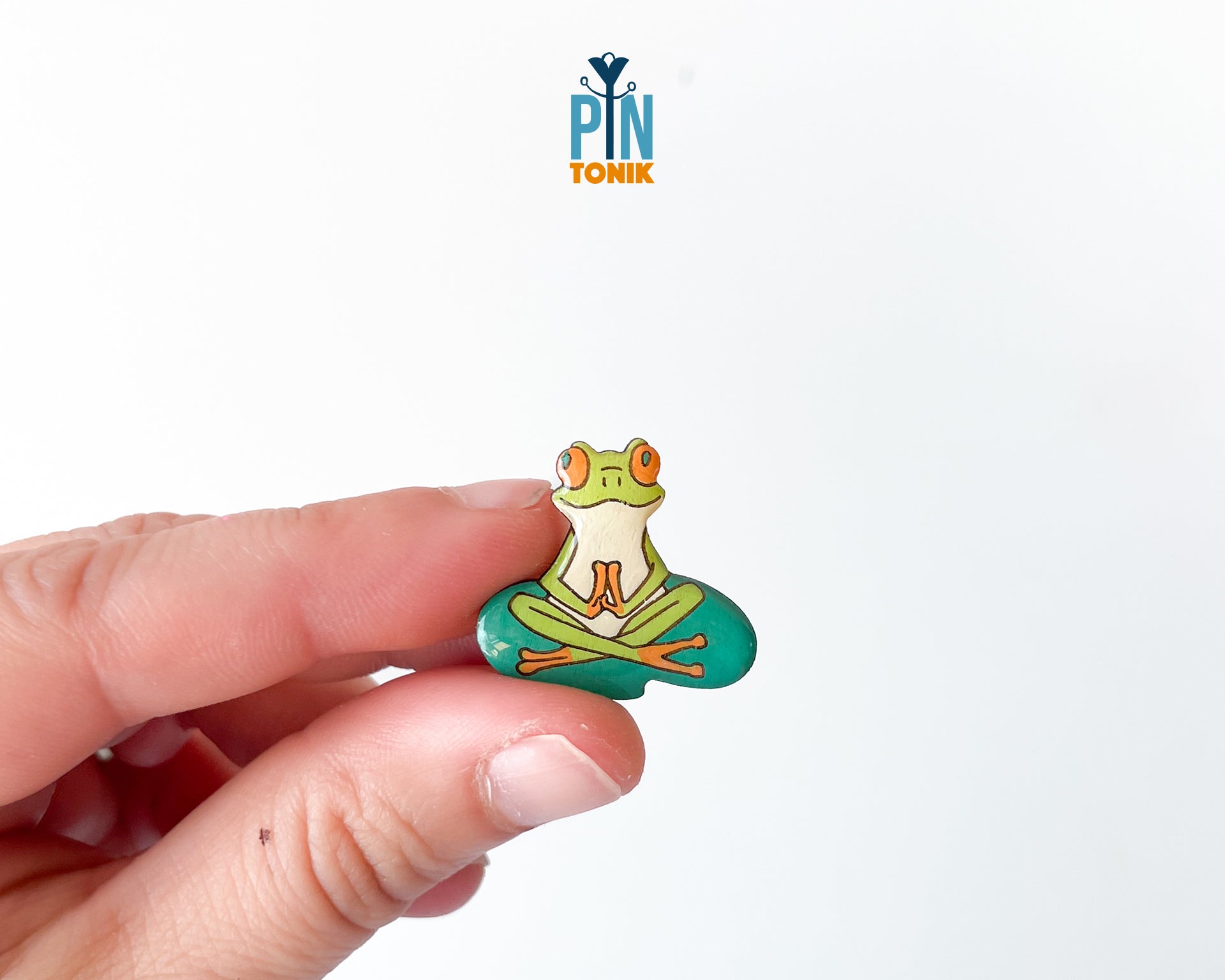 Meditating Frog Pin