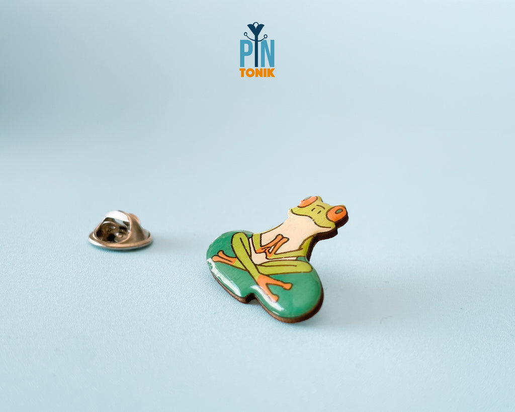 Meditating Frog Pin