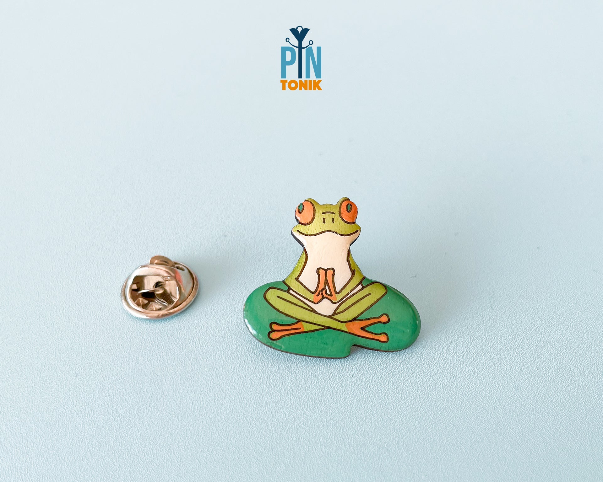 Meditating Frog Pin
