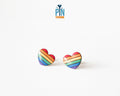 Rainbow Heart Studs