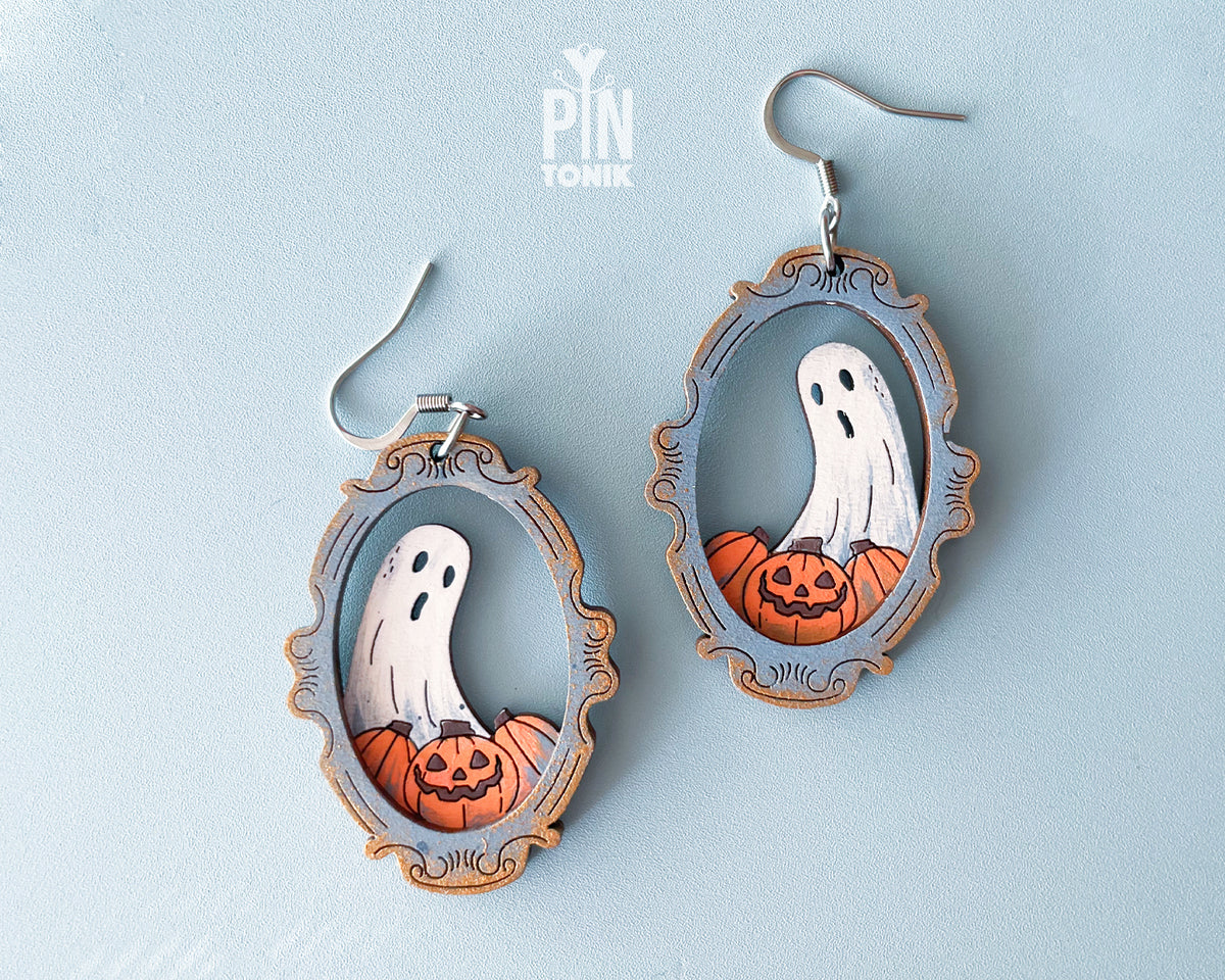 Spooky Halloween Ghost Earrings