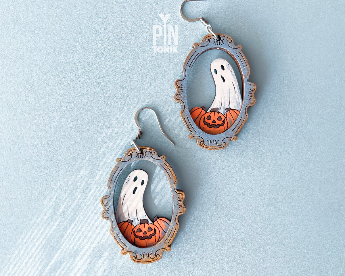 Spooky Halloween Ghost Earrings