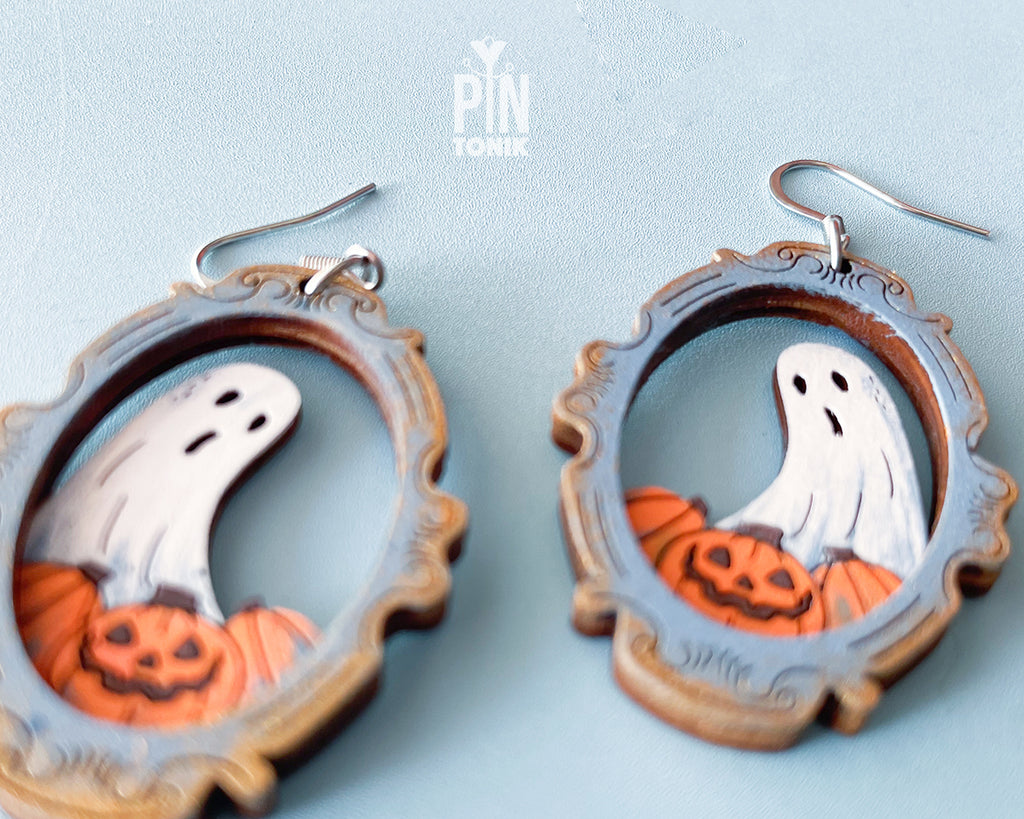 Spooky Halloween Ghost Earrings