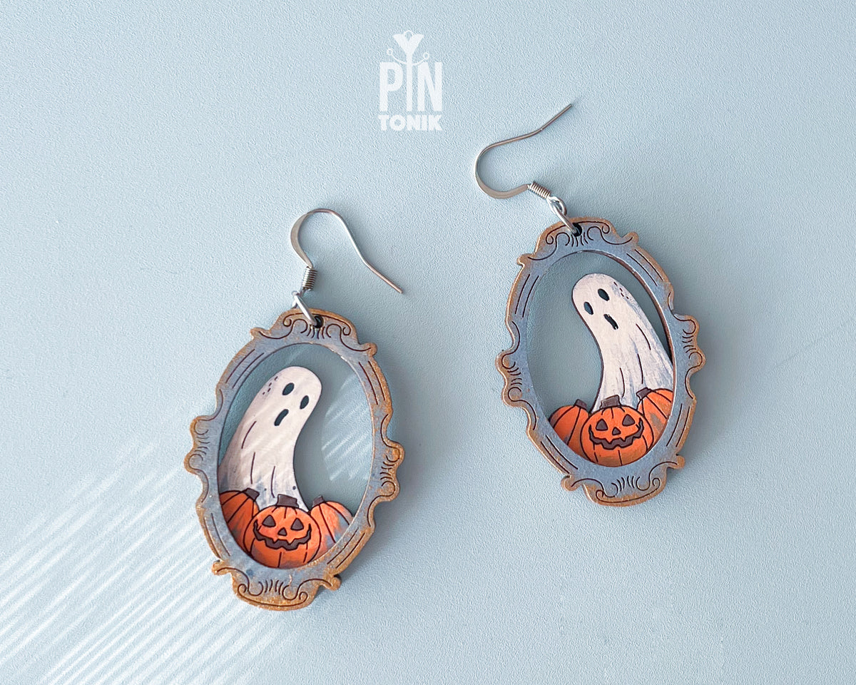 Spooky Halloween Ghost Earrings