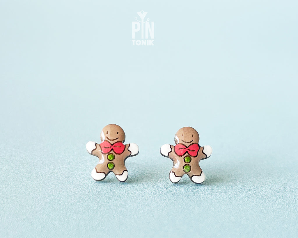 Gingerbread Man Studs