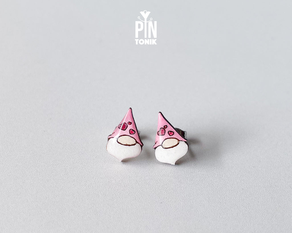 Boucles d'oreilles clous Gnome Amour