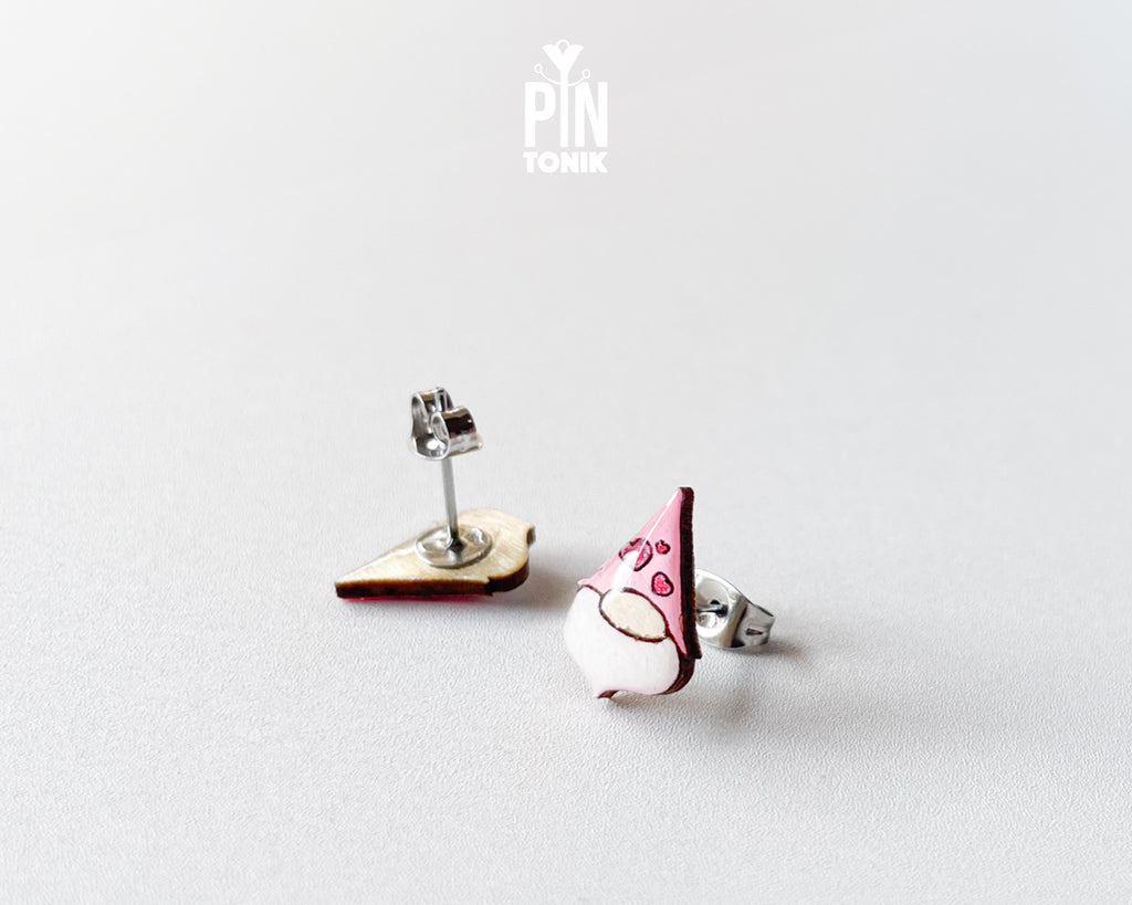 Boucles d'oreilles clous Gnome Amour