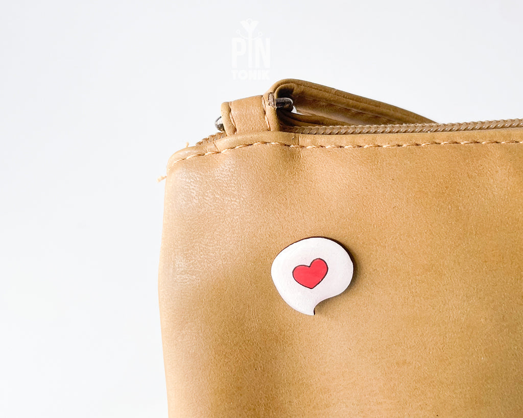 Heart Speech Bubble Pin