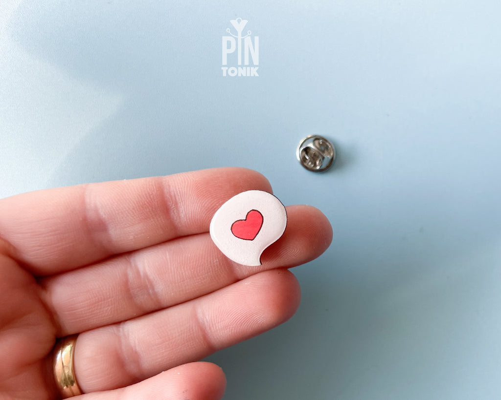 Heart Speech Bubble Pin