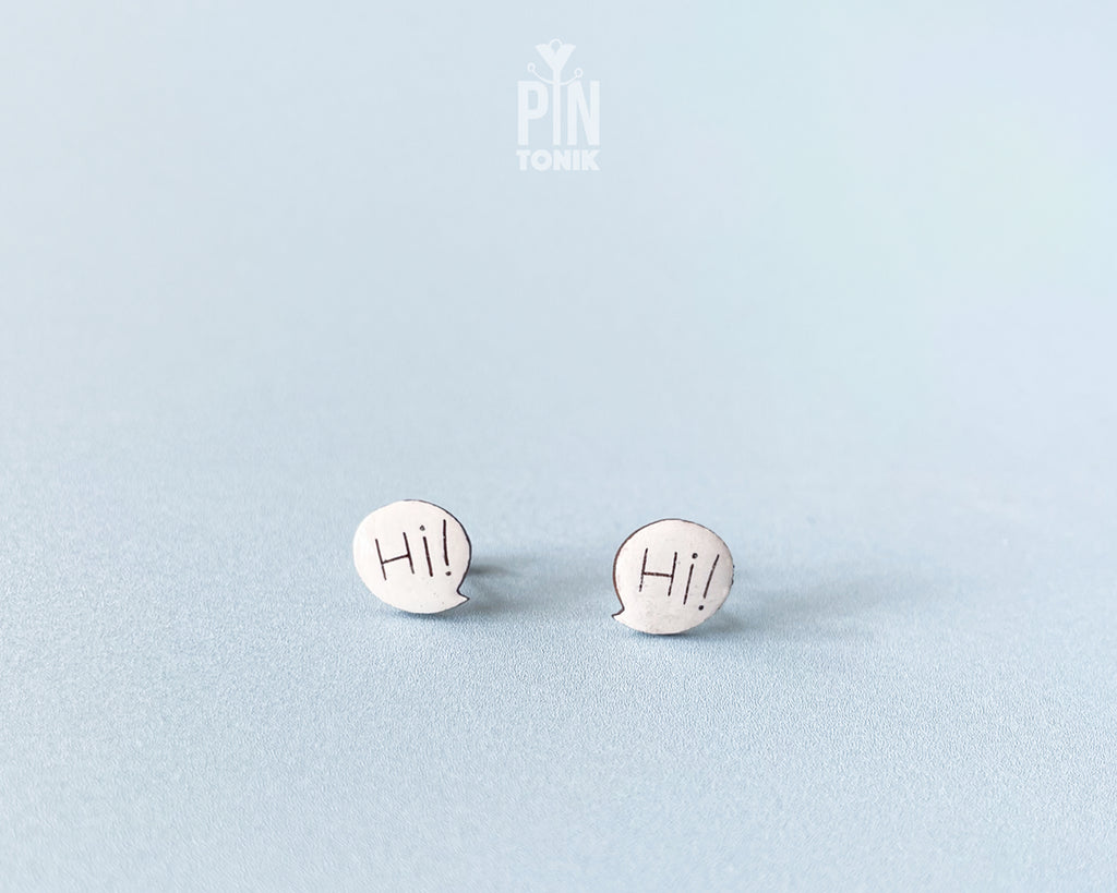 Hi! Speech Bubble Studs