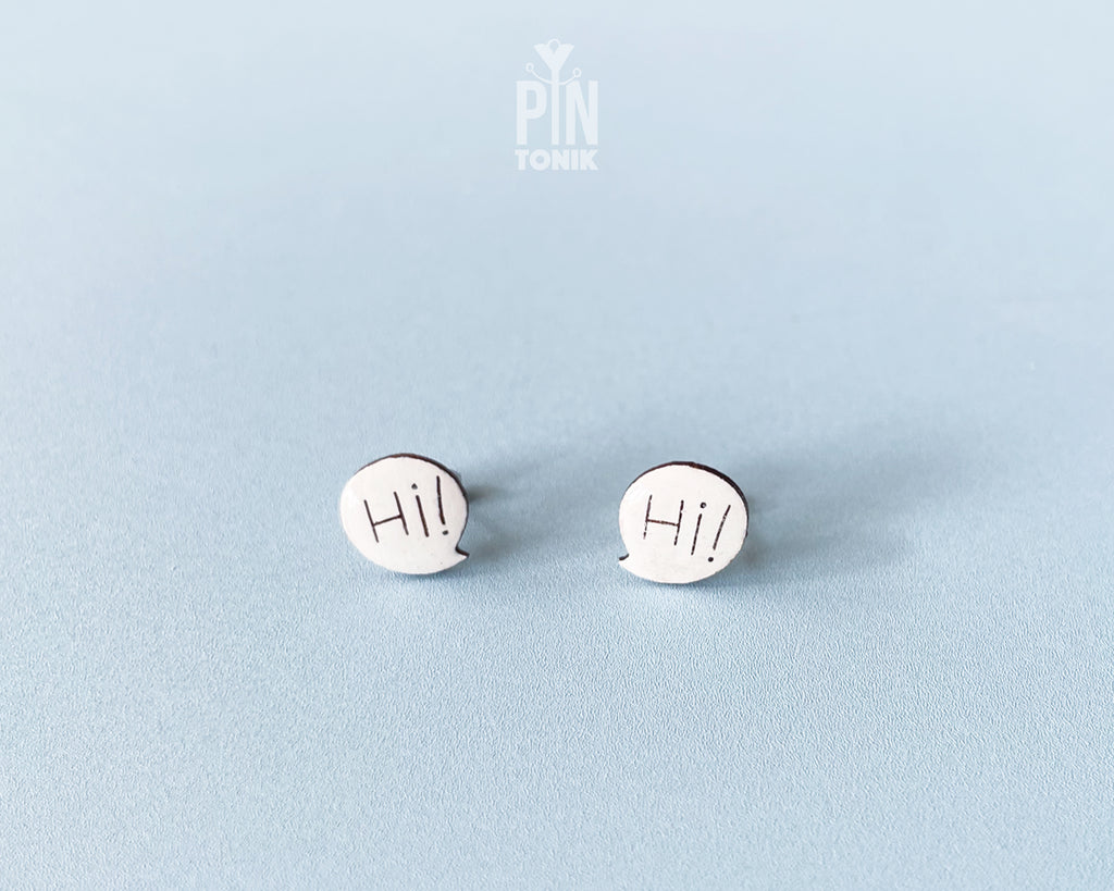Hi! Speech Bubble Studs