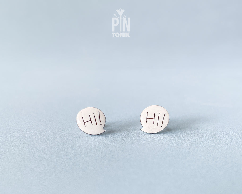 Hi! Speech Bubble Studs