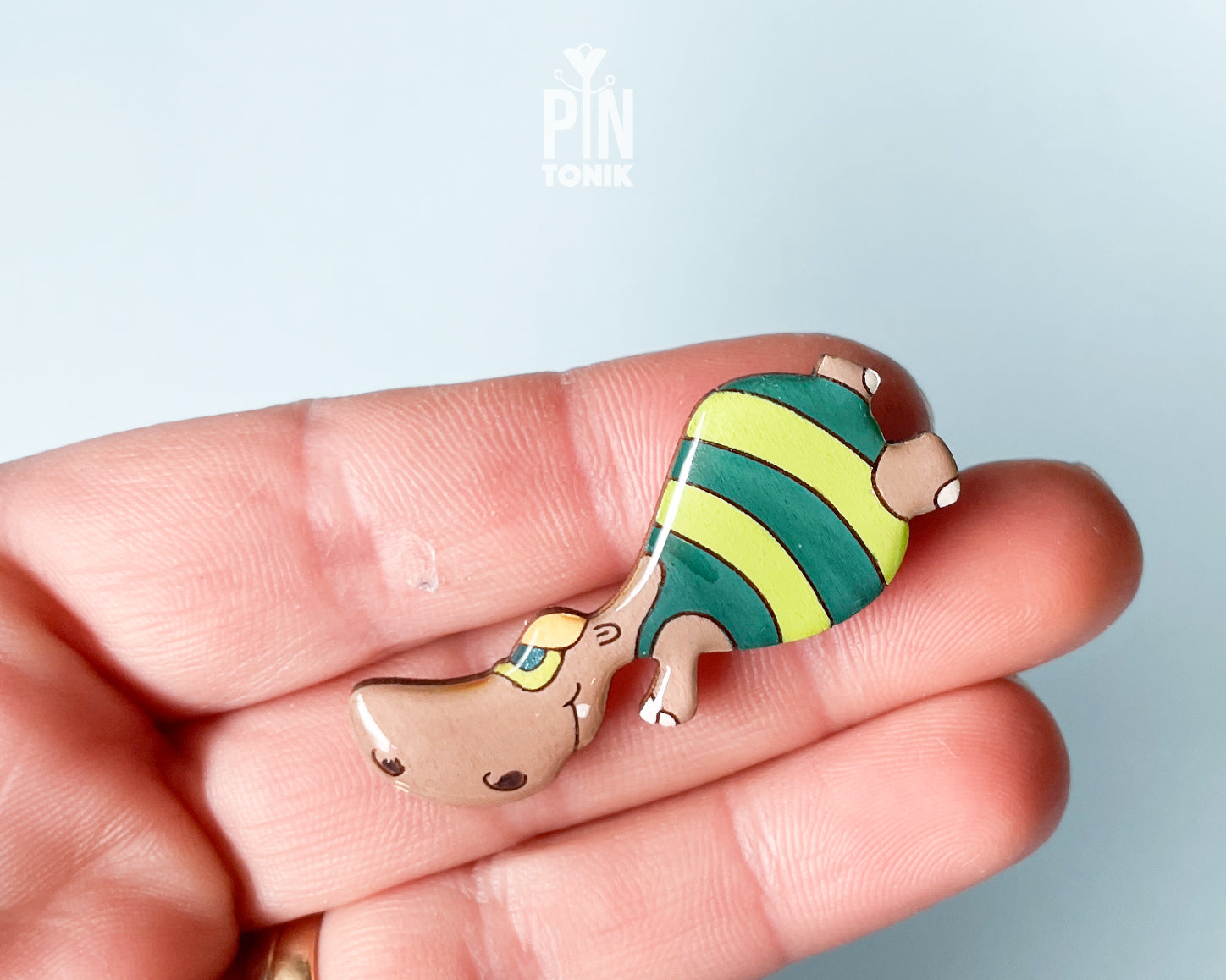 Swimming Hippo Pin