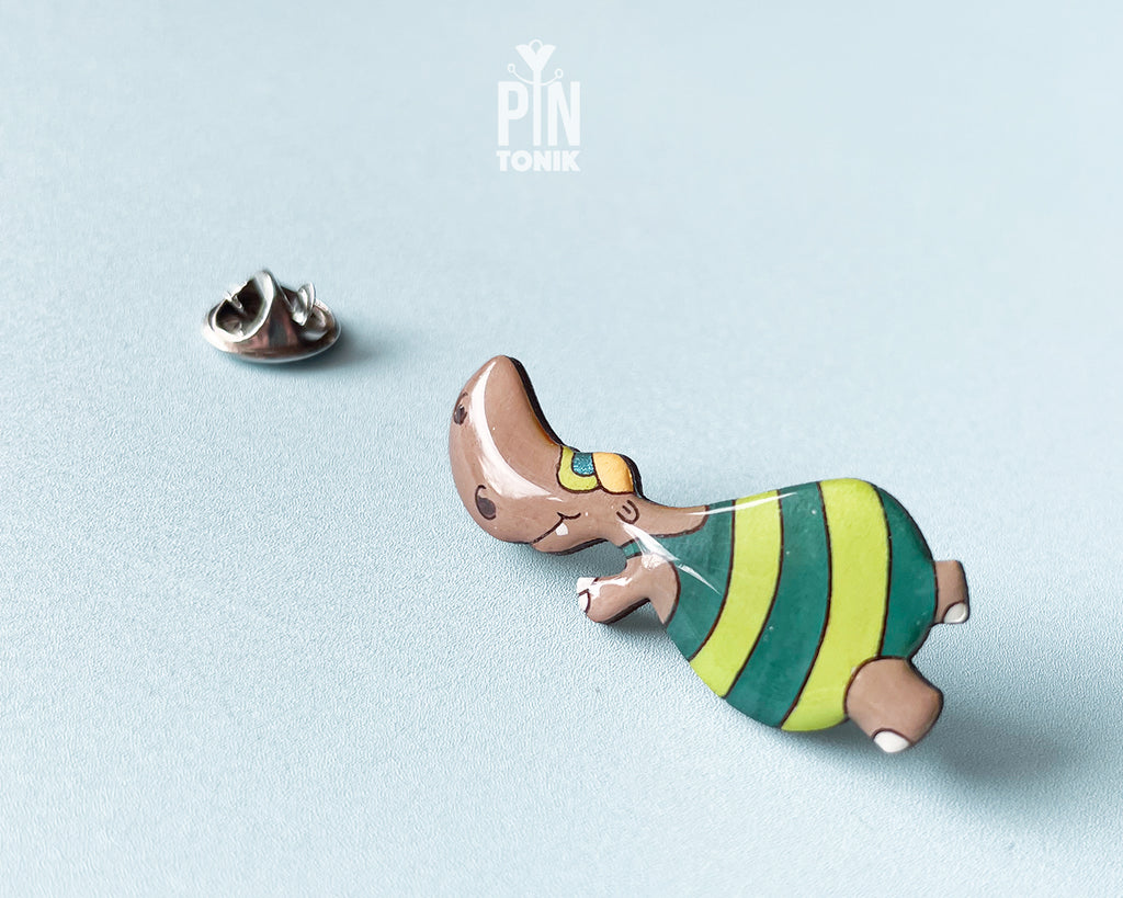 Swimming Hippo Pin