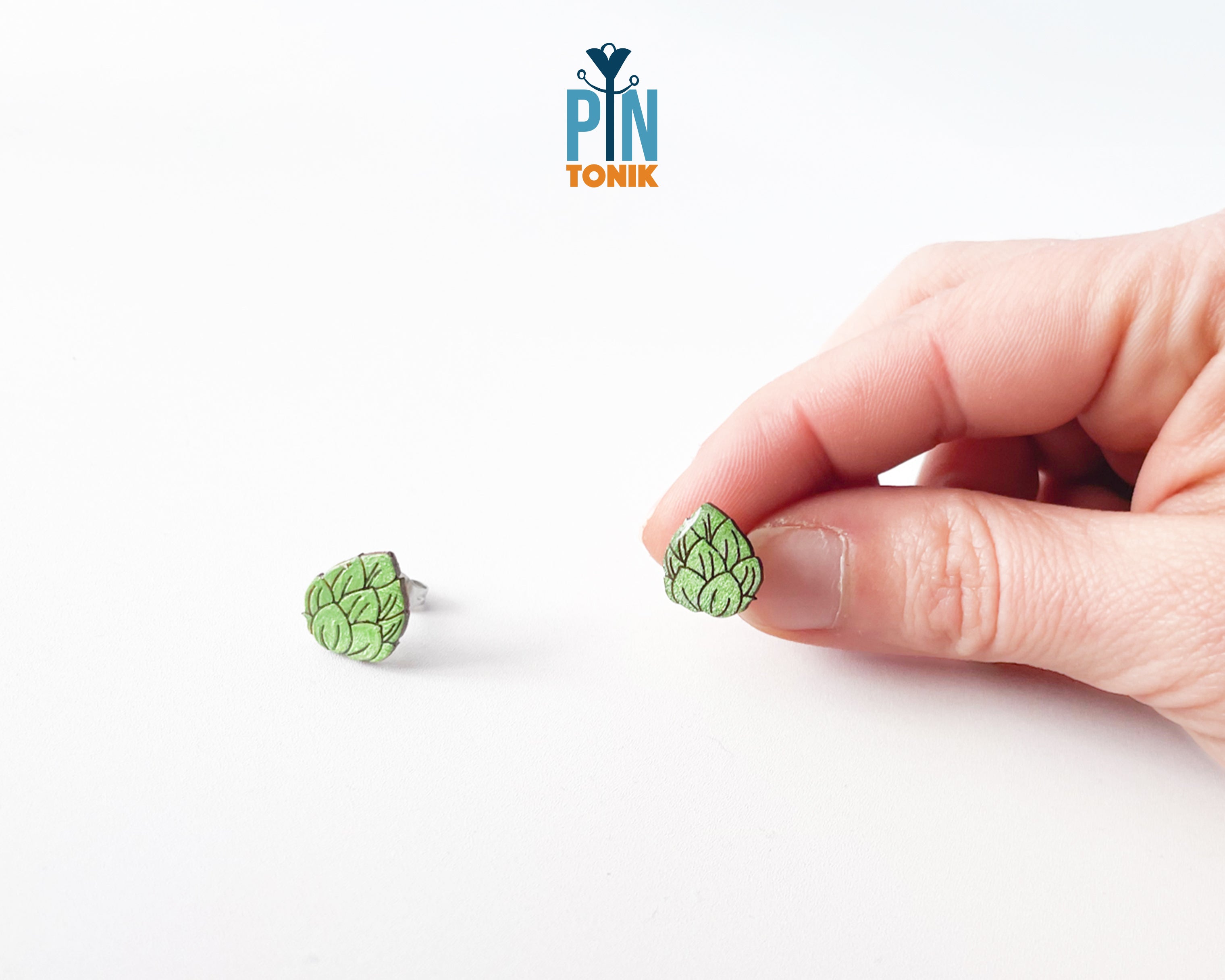 Beer Hops Stud Earrings