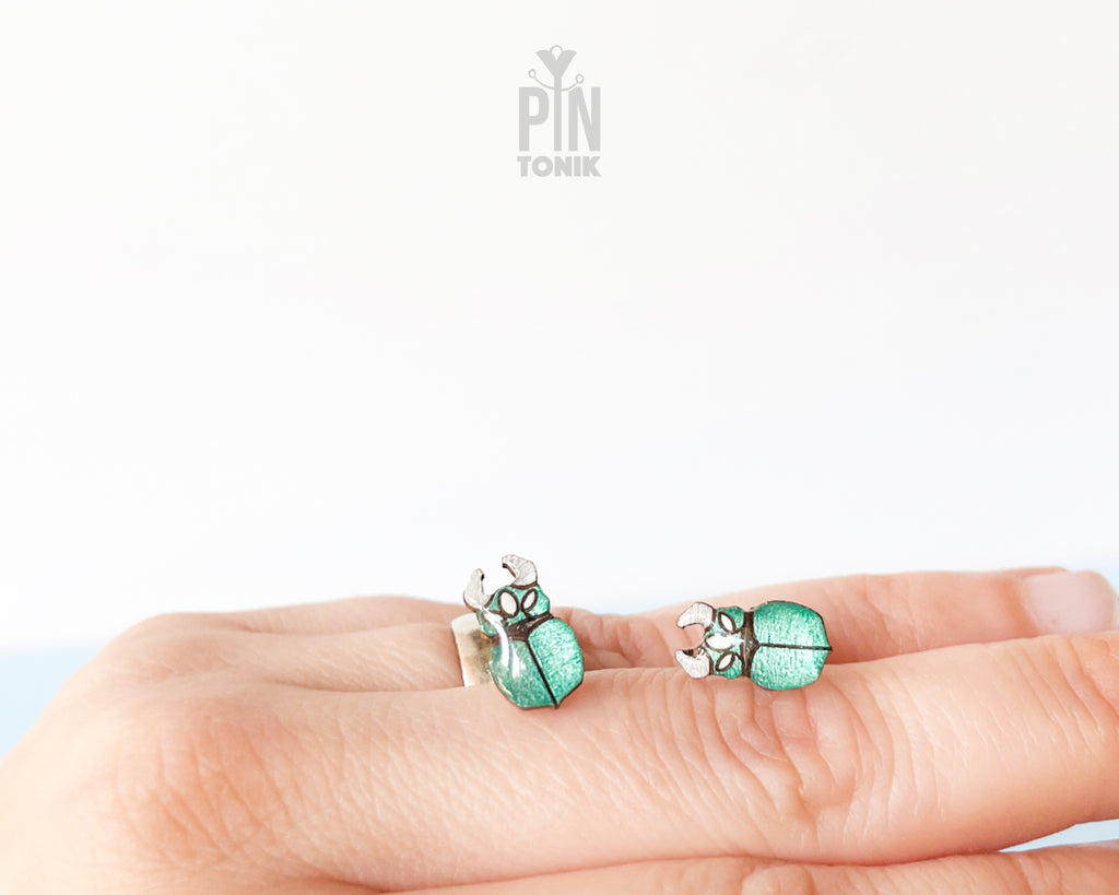 Stag Beetle Stud Earrings