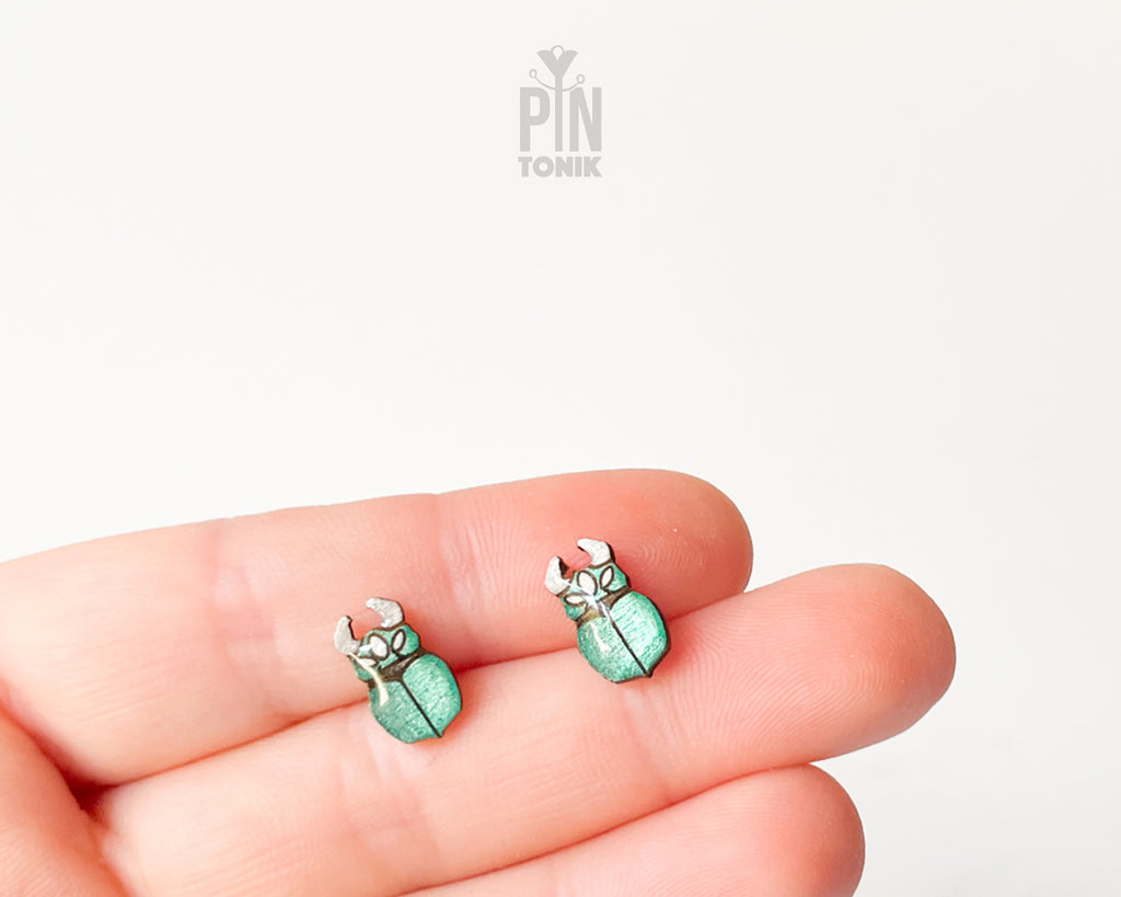Stag Beetle Stud Earrings